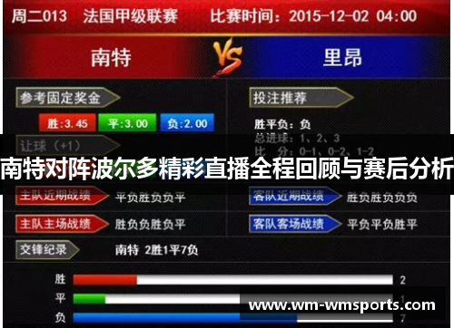 南特对阵波尔多精彩直播全程回顾与赛后分析